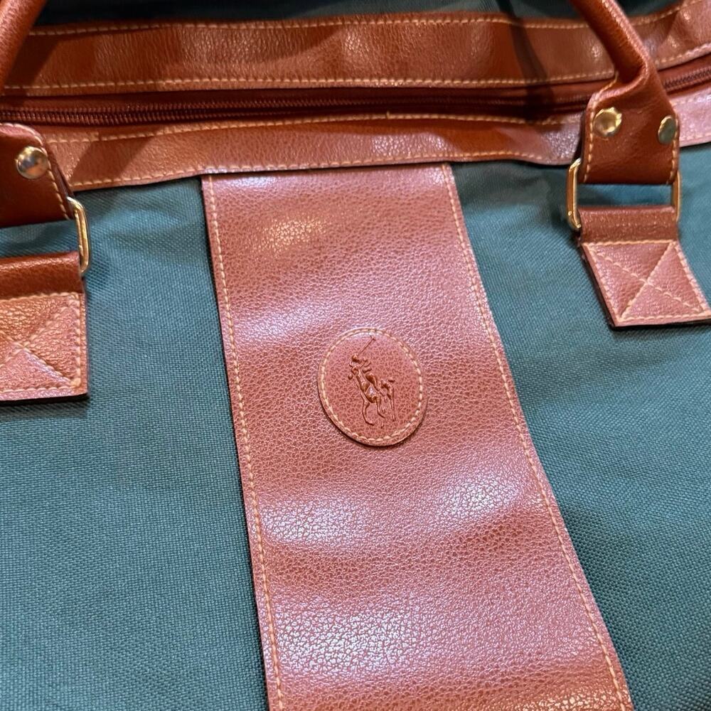 Ralph Lauren Polo Vintage Green Canvas Duffle Bag and Overnight Weekend Carry On - Picture 5 of 6